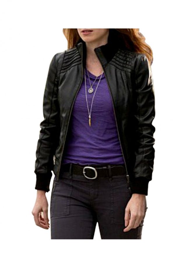 The Flash American TV Series Kelly Frye Black Leather Jacket-0