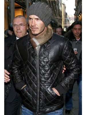 Brand New Men's David Beckham Leather Biker Jacket Vintage Biker Jacket  Genuine
