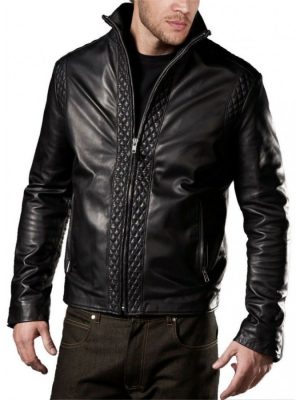 Soft Lambskin Mens Designer Black Leather Jacket-0