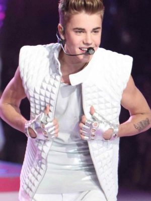 ​Justin Bieber Whote Quilted Vest