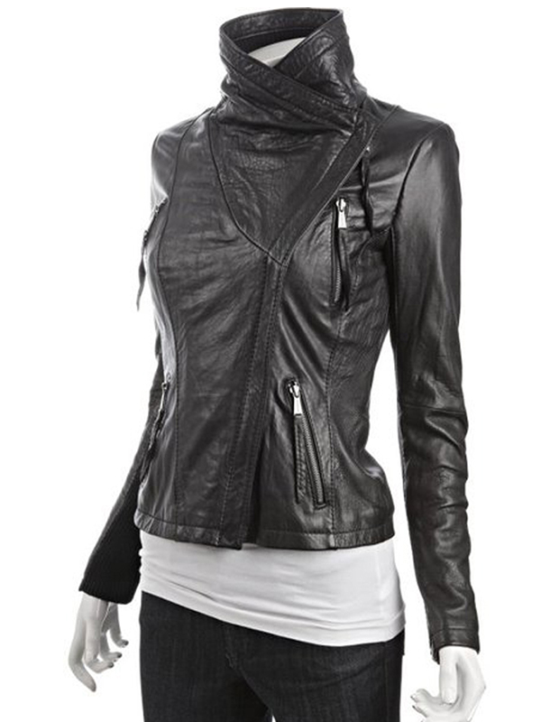 Asymmetrical Black Leather Jacket - J4Jacket