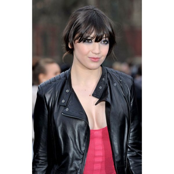 Daisy Lowe Quilted Black Leather Jacket