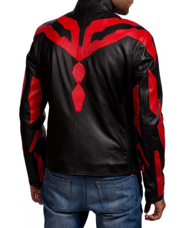 Darth Maul Star Wars Black and Red Leather Jacket