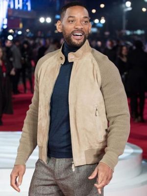 Focus 2015 Film Music Release Show Will Smith Leather Jacket-0