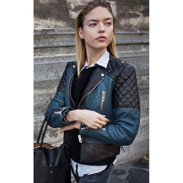 Martha Hunt Quilted Leather Jacket