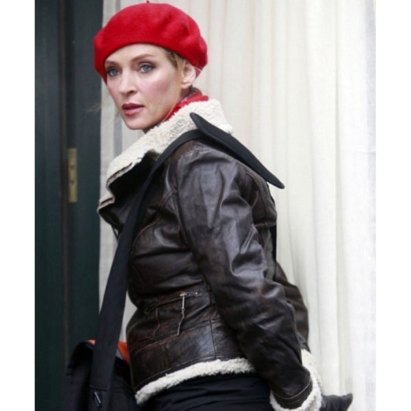 Katharine McPhee Brown Shearling Leather Jacket