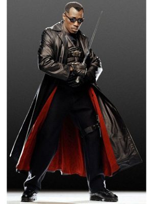 Wesley Snipes Blade Trench Leather Coat