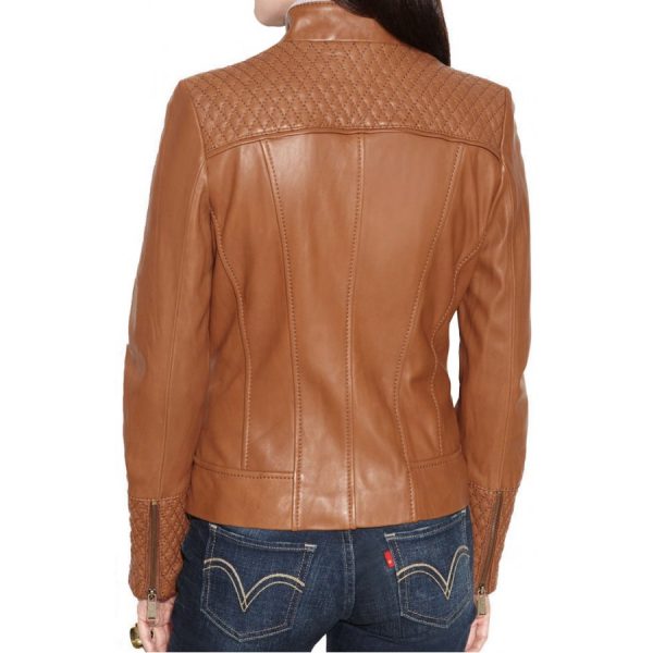 Designer Womens Brown Leather Jacket