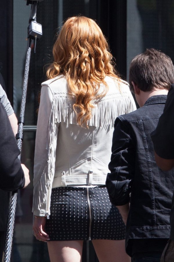 Bella Thorne White Fringe Leather Jacket