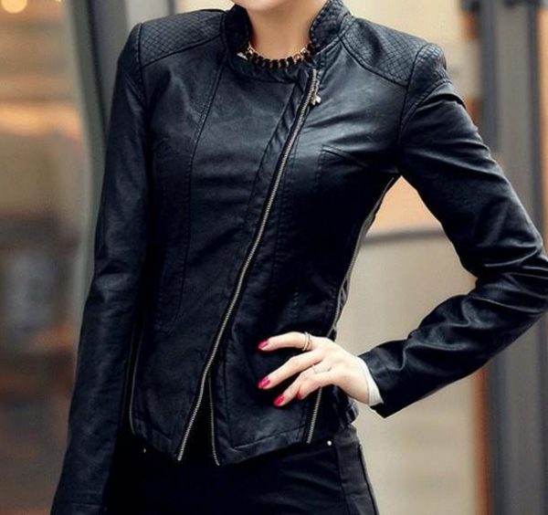 Womens Black Stylish Winter Leather Jacket