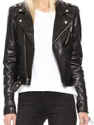 Womens Black Winter Leather Jacket
