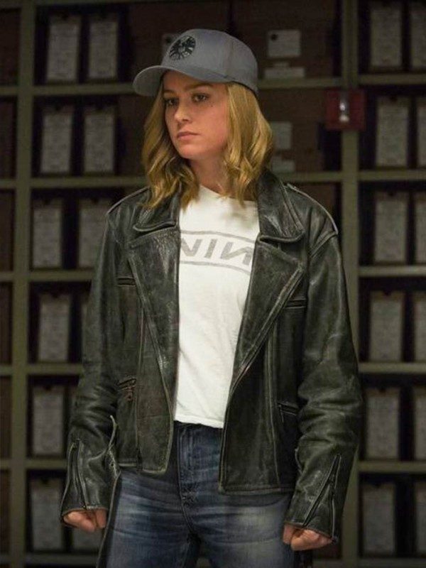 Brie Larson Black leather jacket-0