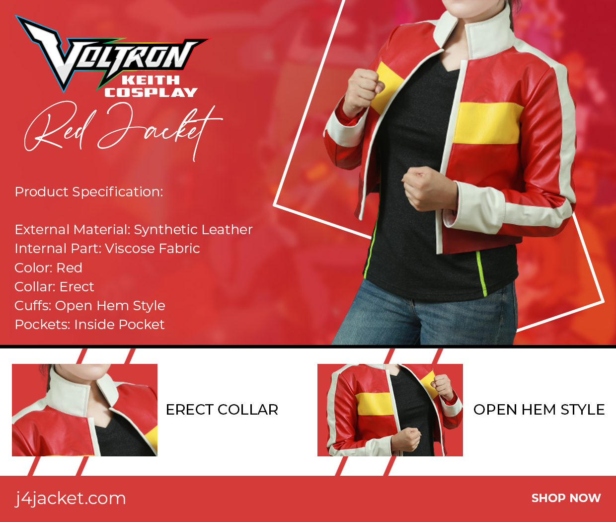 Voltron Keith Cosplay Red Jacket Infographic Post