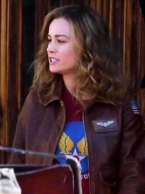 Carol Danvers Captain Marvel Aviator Jacket-0