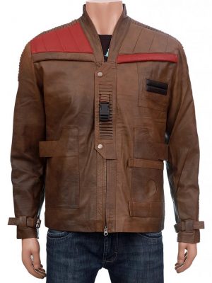 Finn Star Wars Distressed Brown Leather Jacket