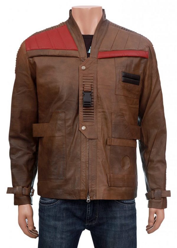 Finn Star Wars Distressed Brown Leather Jacket