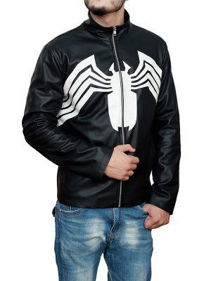 Venom 2021 Tom Hardy Spider Logo Black Jacket