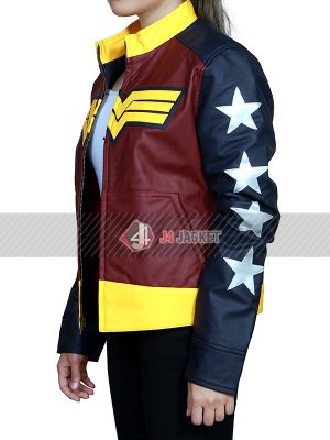 Batman V Superman Dawn of Justice Wonder Women Tricolor Leather Jacket