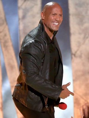 Dwayne Johnson MTV Movie Awards 2015 Black Leather Jacket