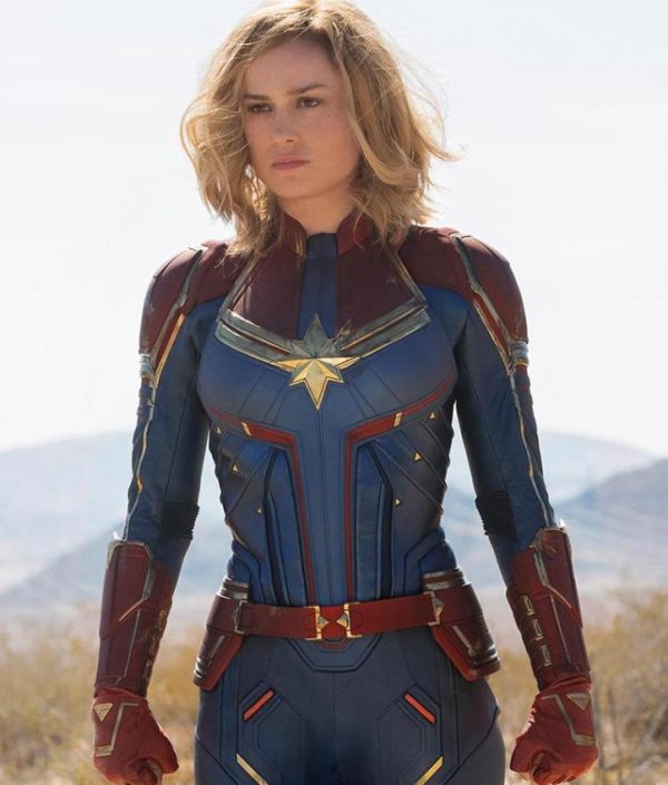 Brie Larson Captain Marvel Carol Danvers Cosplay Leather Jacket