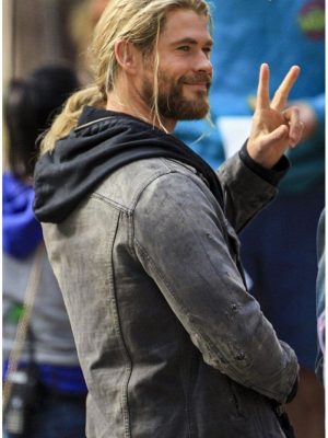 Chris Hemsworth ThorRagnarok Movie 2017 Thor Gray Denim Leather