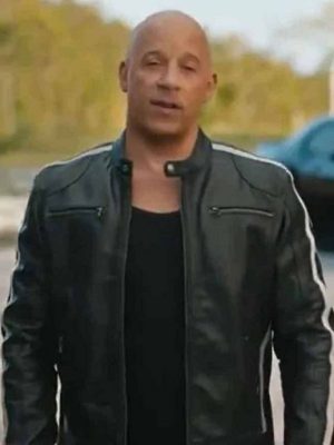 Vin Diesel Fast and Furious 7 Dominic Toretto Black Leather Jacket