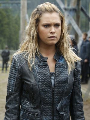 Clarke Griffin The 100 Eliza Taylor Black Quilted Leather Jacket