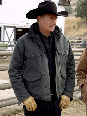 John Dutton Yellowstone Kevin Costner Green Cotton Jacket
