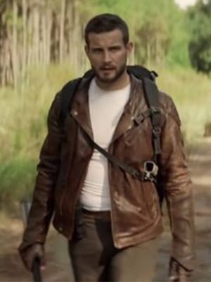 Felix Carlucci The Walking Dead Nico Tortorella Quilted Brown Leather Jacket