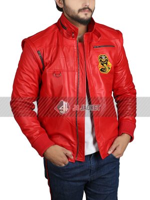Tv Series Cobra Kai Johnny Lawrence Red Bomber Leather Jacket