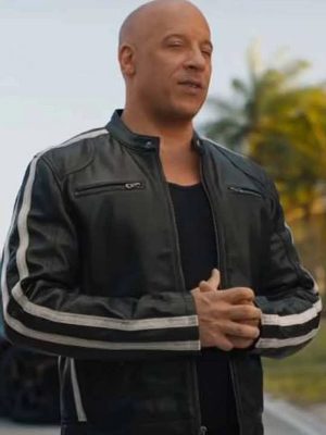 Dominic Toretto Fast and Furious 7 Vin Diesel Cafe Racer Black Leather Jacket