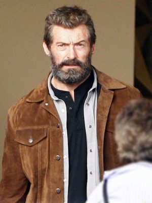 Logan Wolverine Hugh Jackman Brown Suede Leather Jacket