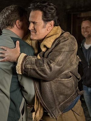 Ash Williams TV Series Ash vs Evil Dead Bruce Campbell Brown Shearling Leather Jacket