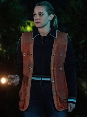 Lili Reinhart Riverdale Season 04 Brown Leather Vest