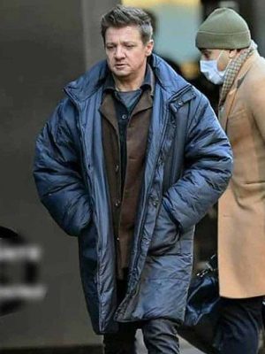 Jeremy Renner TV Series Hawkeye 2021 Clint Barton Blue Parachute Coat