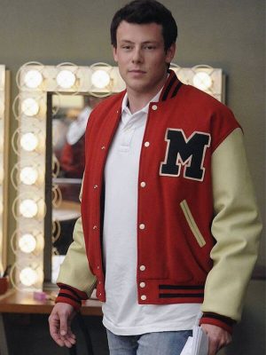 Cory Monteith Glee Finn Hudson Letterman Wool Varsity Jacket