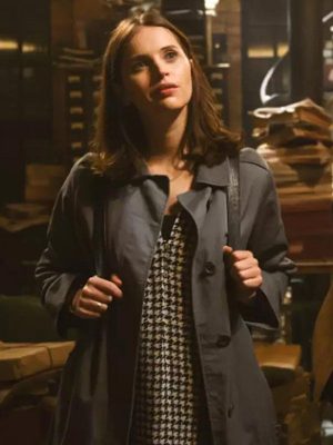 Felicity Jones The Last Letter from Your Lover 2021 Gray Cotton Coat