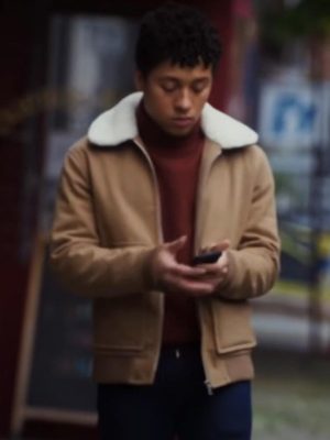 Dating and New York Jaboukie Young-White Brown Shearling Leather Jacket