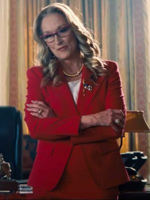 Janie Orlean Don’t Look Up Movie 2021 President Red Blazer