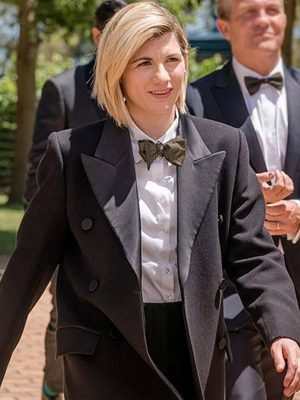 TV Series Doctor Who Season 12 Jodie Whittaker Black Wool Trench Coat