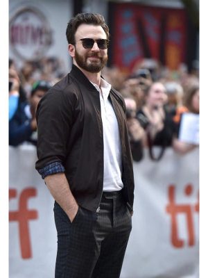 Knives Out Movie Event Chris Evans Brown Cotton Jacket