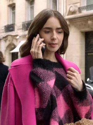 Lily Collins TV Series Emily in Paris Emily Cooper Wool Sweater