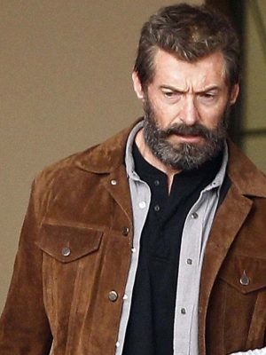 3 X-Men Logan Wolverine Hugh Jackman Brown Suede Leather Jacket
