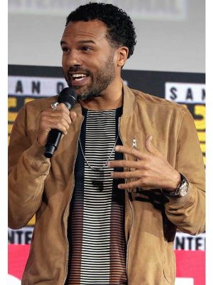 Event O-T Fagbenle Black Widow 2021 Brown Leather Jacket