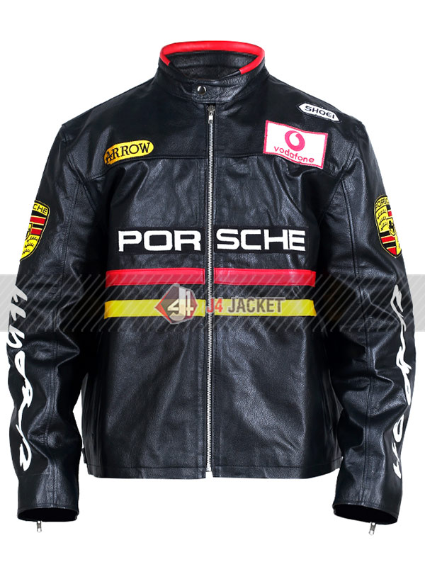 Porsche Racing Turbo 911 Black Leather Jacket