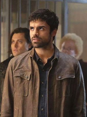 Sean Teale The Gifted Marcos Diaz Brown Leather Jacket