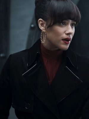 Gwendoline Starr 2021 Movie Army of Thieves Nathalie Emmanuel Black Long Coat
