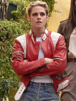 Kristen Stewart 2019 Movie Charlies Angels Red Leather Jacket
