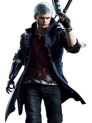 V Nero Video Game Devil May Cry 5 Blue Wool Trench Coat