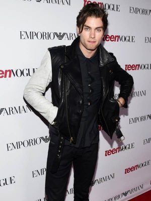 Young Hollywood Party Nolan Gerard Funk Biker Leather Jacket